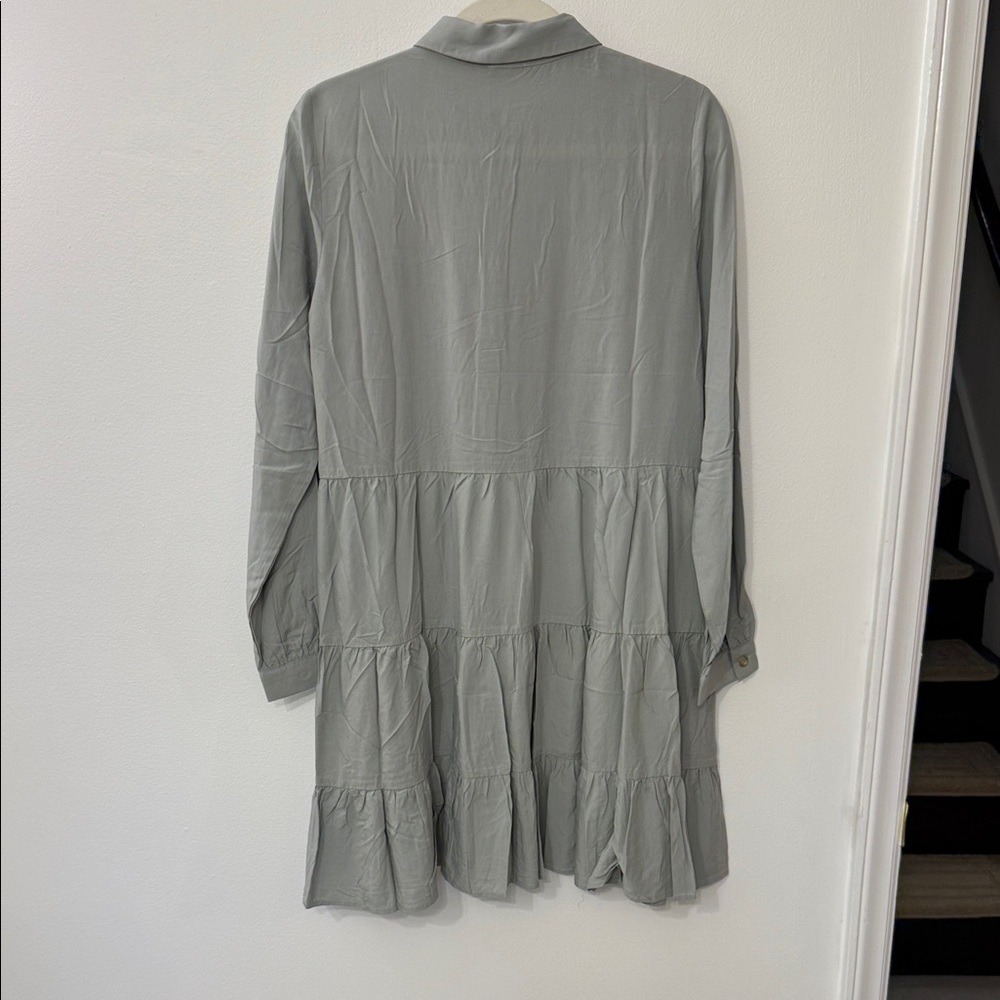 Hem & Thread Gray Collared Button-Up Dress - Picture 3 of 3
